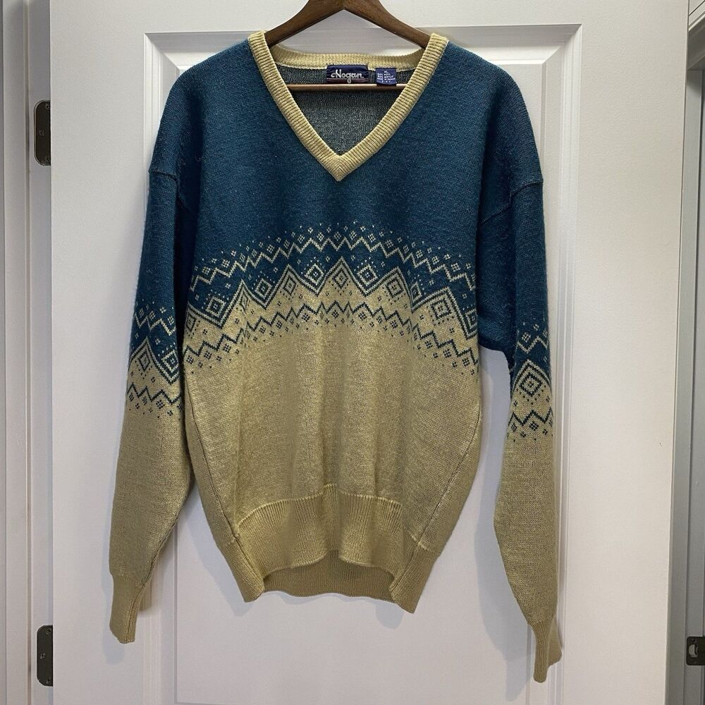 Vintage Hogan Wool Acrylic Sweater XL Print